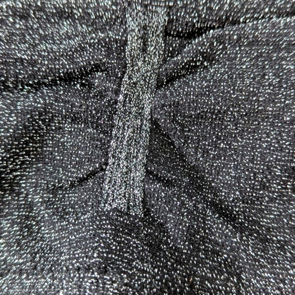 XOXO (Size Large) Black Glitter Sparkle Sequins Elastic Stretch Bandeau - Picture 5 of 9